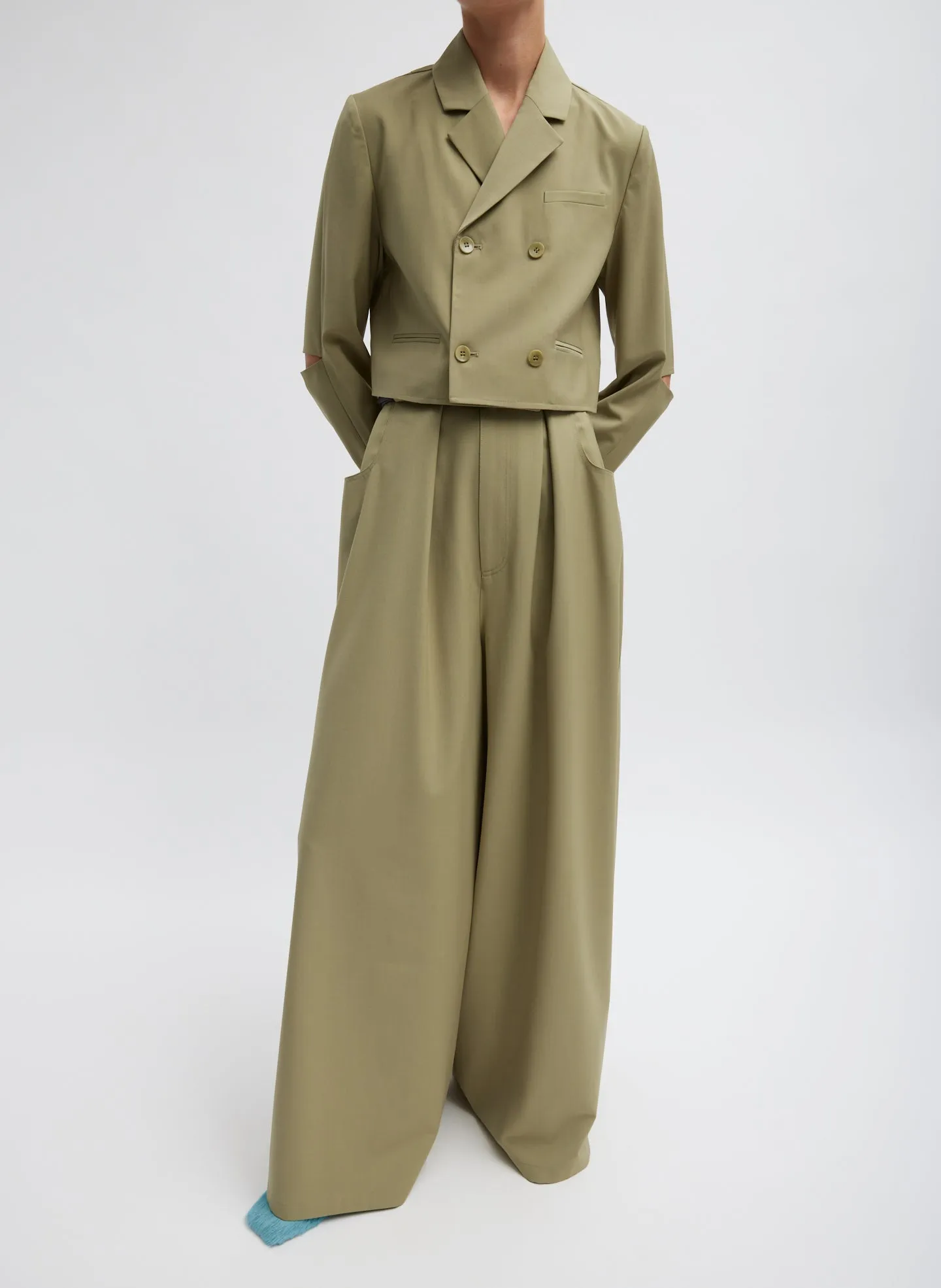 Tropical Wool Walker Wide Leg Pant