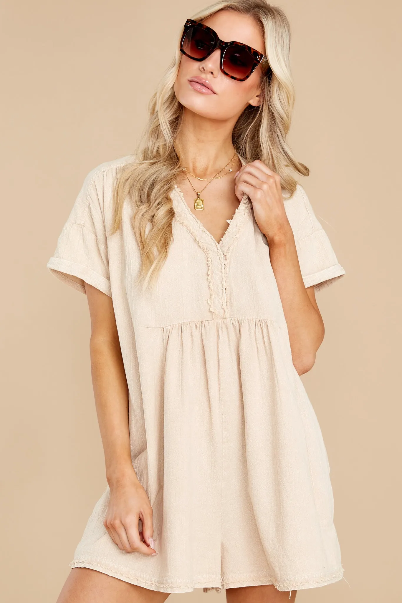 Tuscan Nights Sand Romper