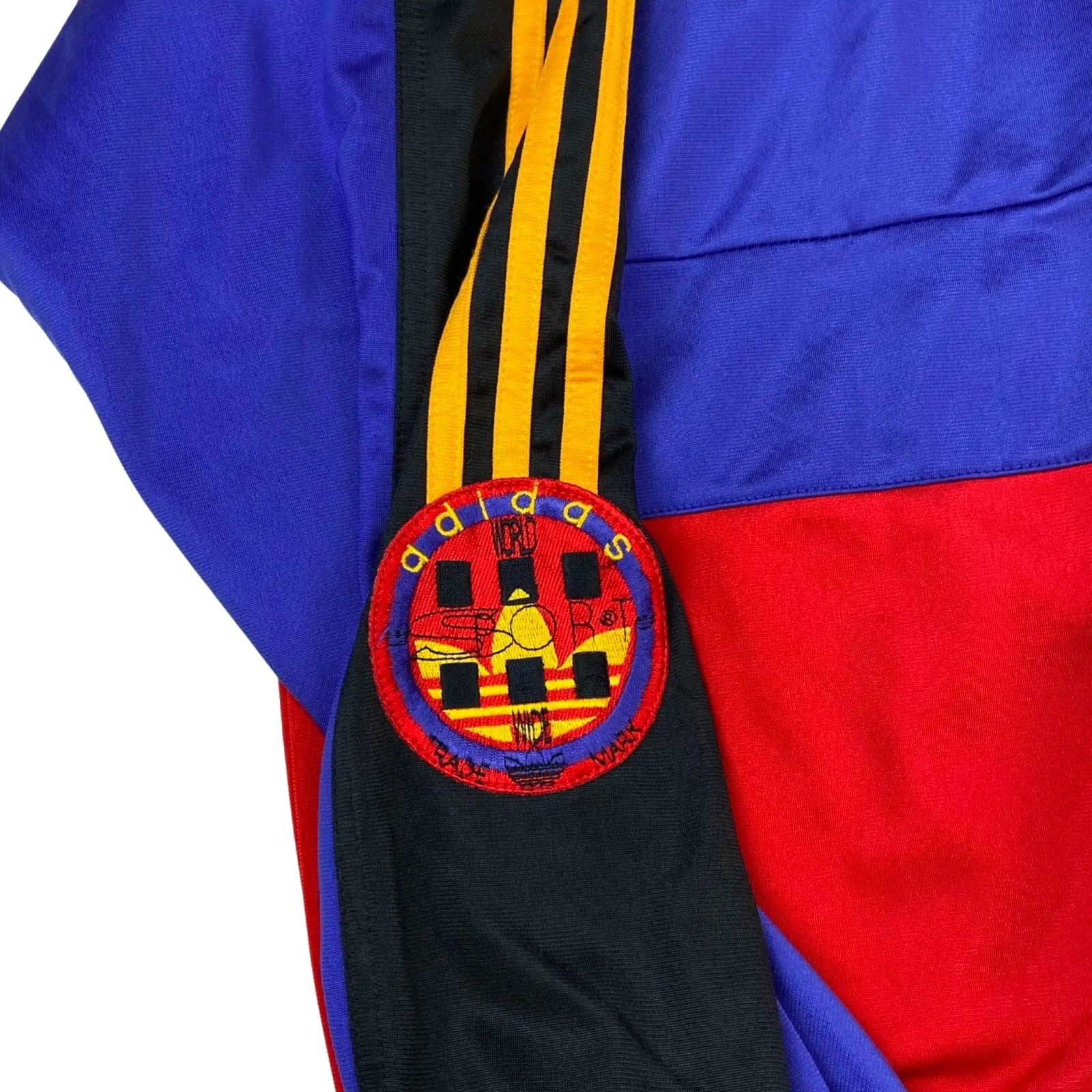 Vintage 80s Colour Block Adidas 1/2 Zip Overhead Track Top Large