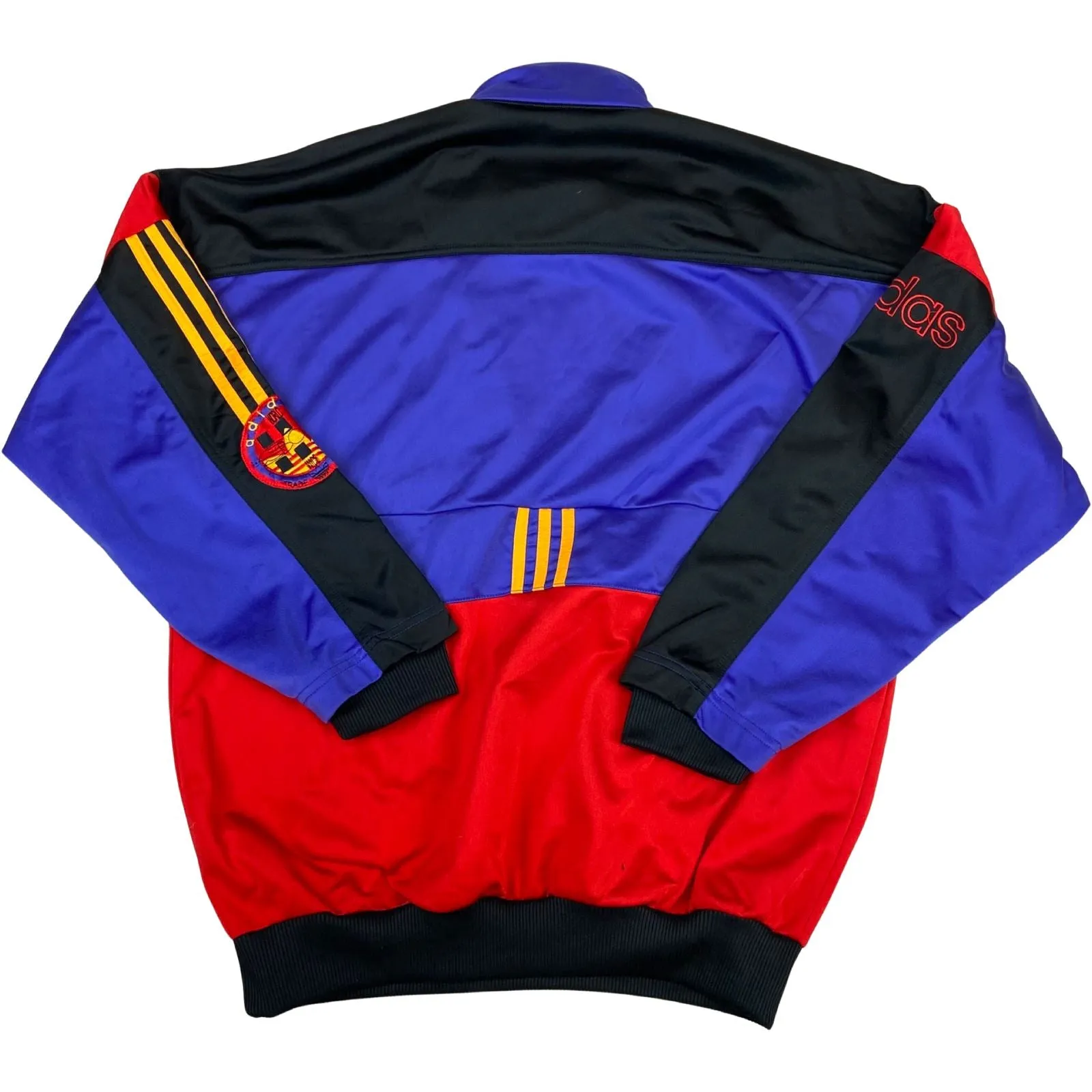 Vintage 80s Colour Block Adidas 1/2 Zip Overhead Track Top Large