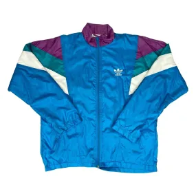 Vintage 90s Blue Adidas Shell Track Jacket Embroidered Trefoil Logo XXL