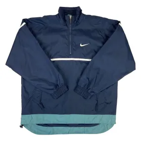 Vintage 90s Navy & Light Blue Nike 1/4 Zip Windbreaker Track Jacket XL