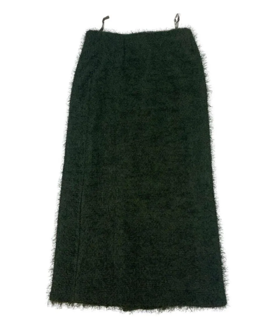 VTG 90s Y2K GIANNA MOSS GREEN FLUFFY MIDAXI MAXI SKIRT SIZE 12