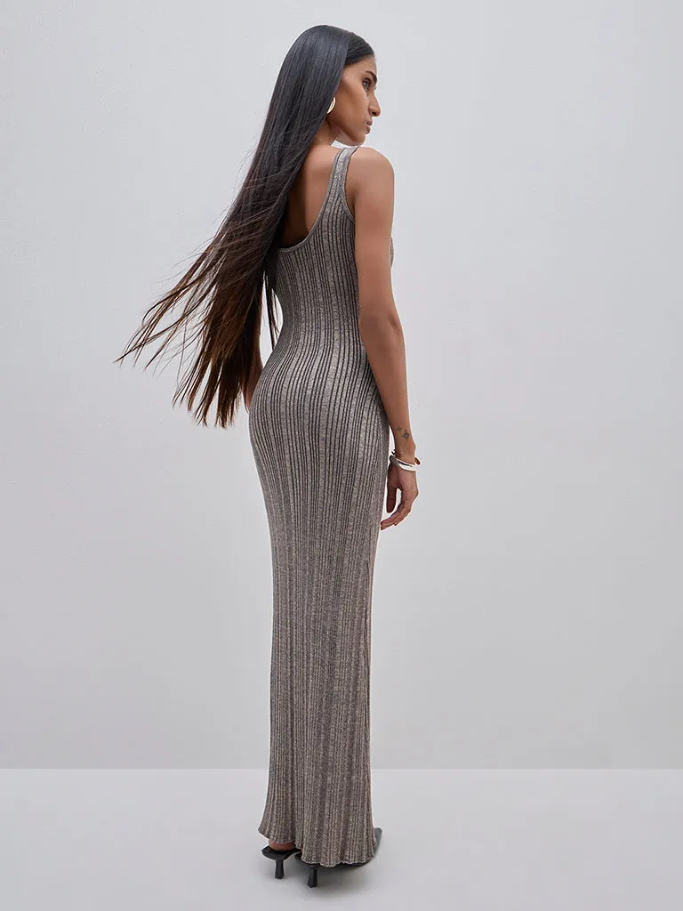 Wardrobe Grey Shimmery Bodycon Dress