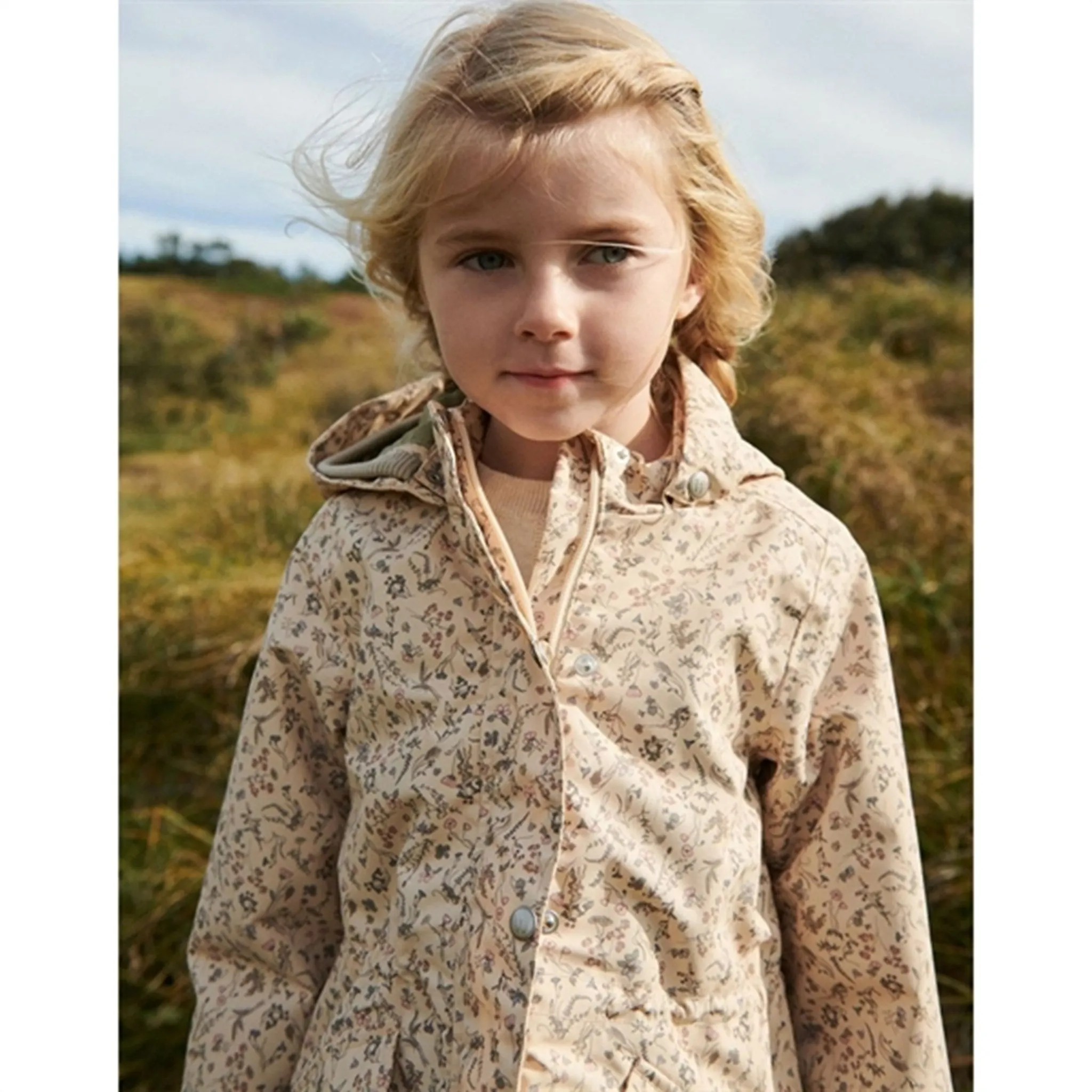 Wheat Jacket w. Fleece Gry Tech Wild Flowers