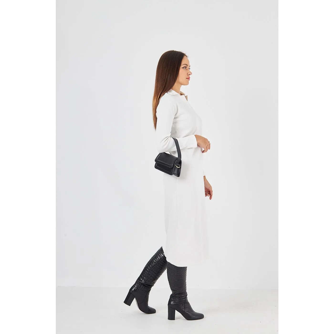 White Polo Bodycon Dress