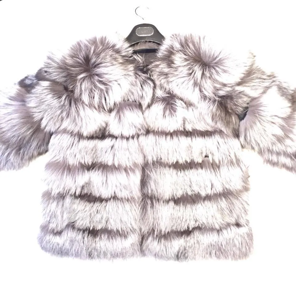 Winter Fur Women's Full Silver Fox Fur Coat