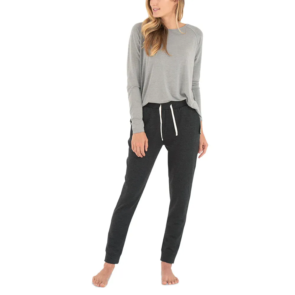 Women's Bamboo Lightweight Fleece Jogger - Slim - Heather Black