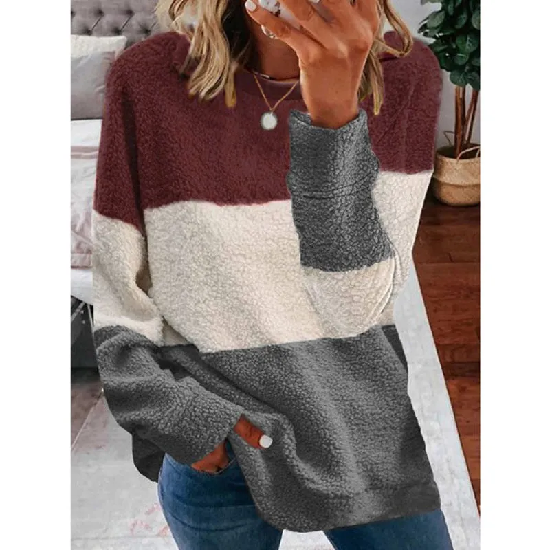 Women's Plush Stitching Sweater