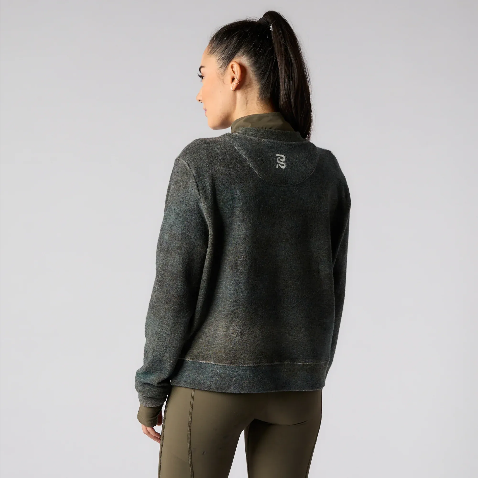 Wool Terry Crewneck Block Pullover - Women's