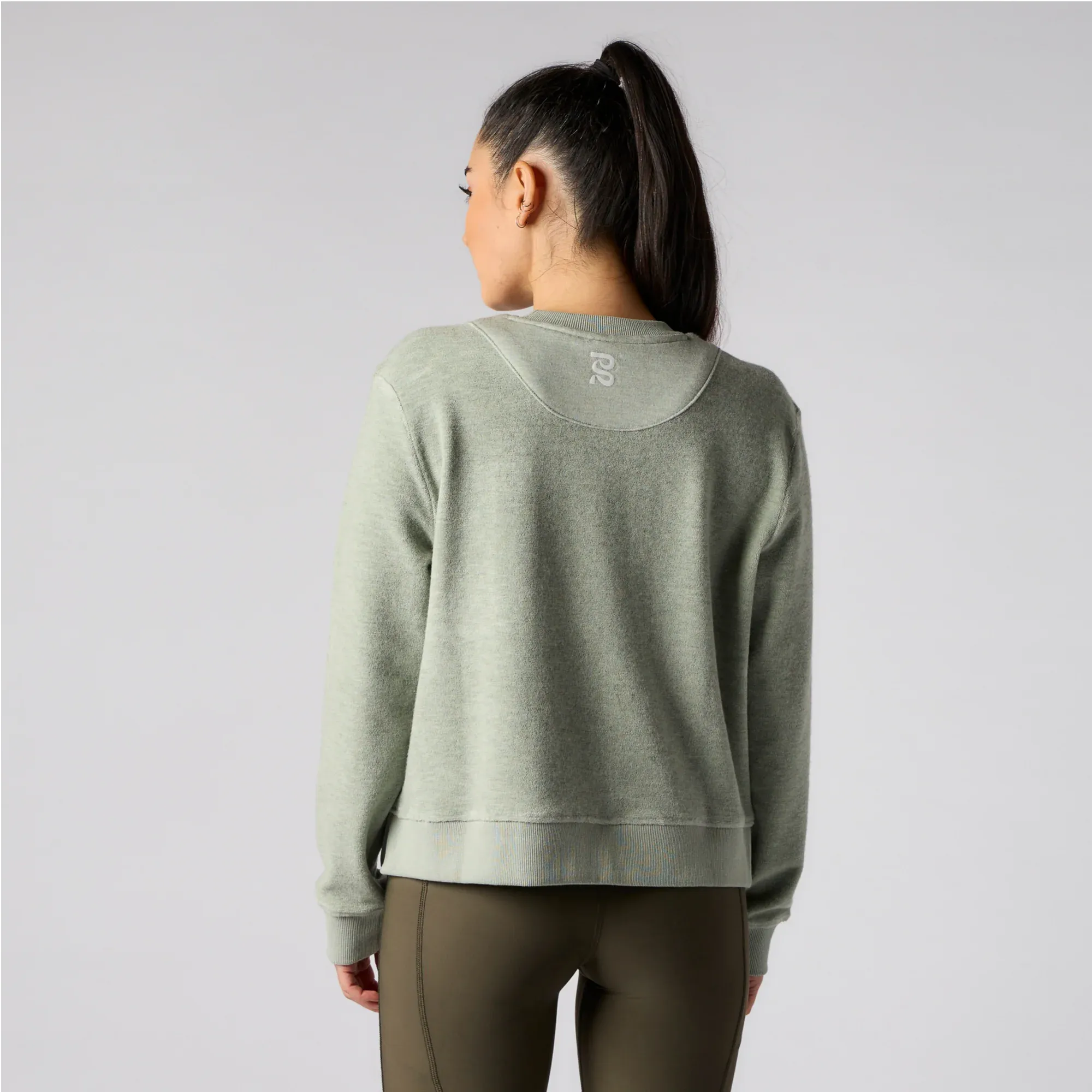 Wool Terry Crewneck Block Pullover - Women's