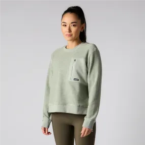 Wool Terry Crewneck Block Pullover - Women's