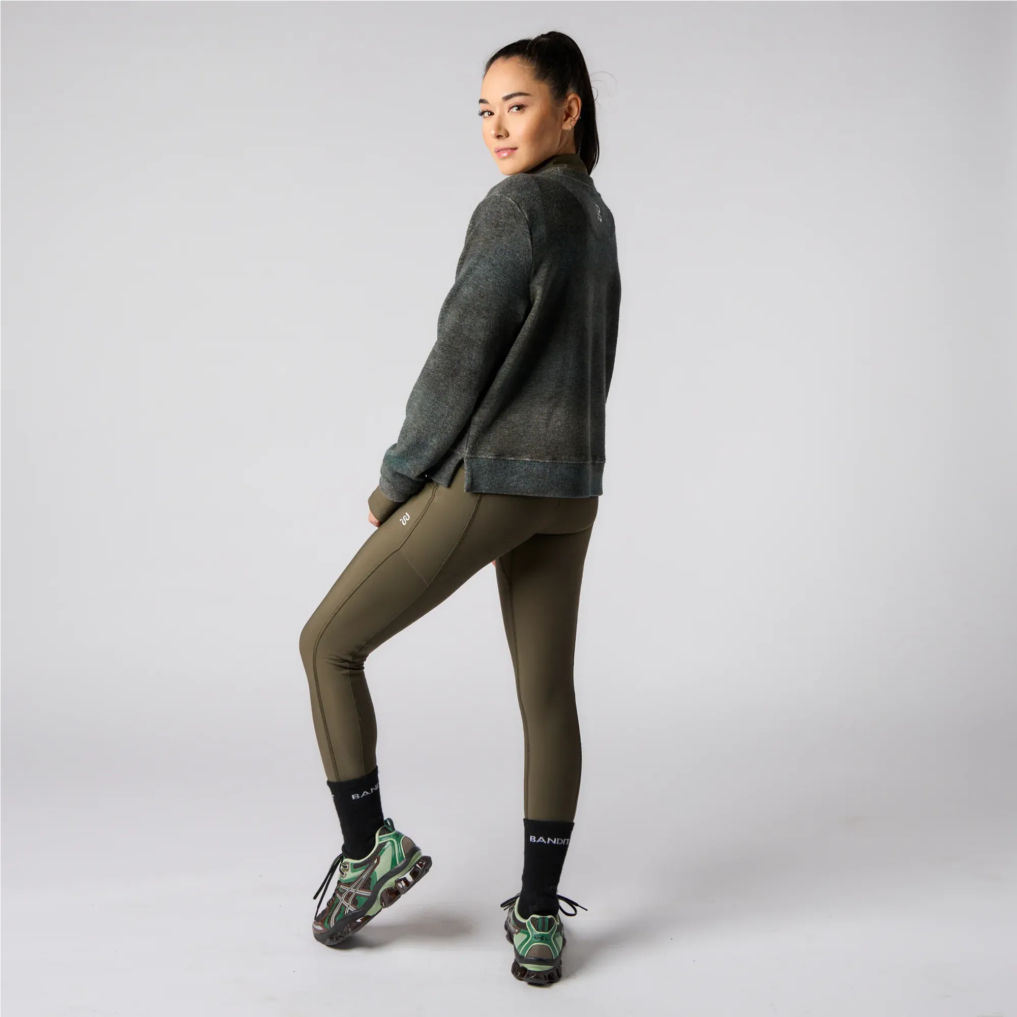 Wool Terry Crewneck Block Pullover - Women's