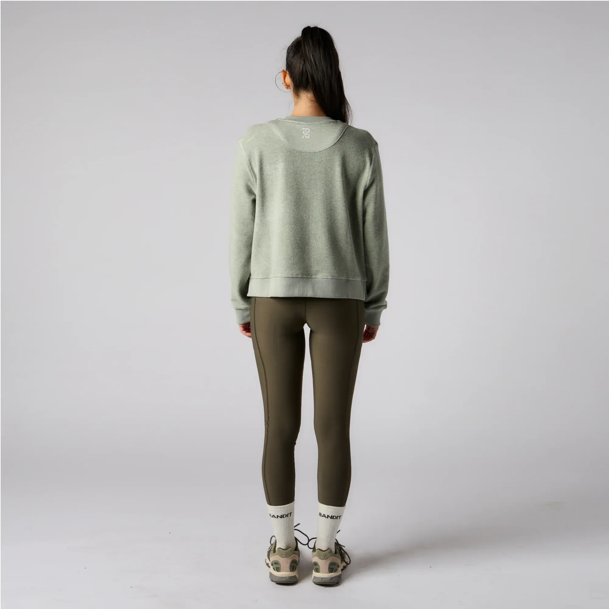 Wool Terry Crewneck Block Pullover - Women's