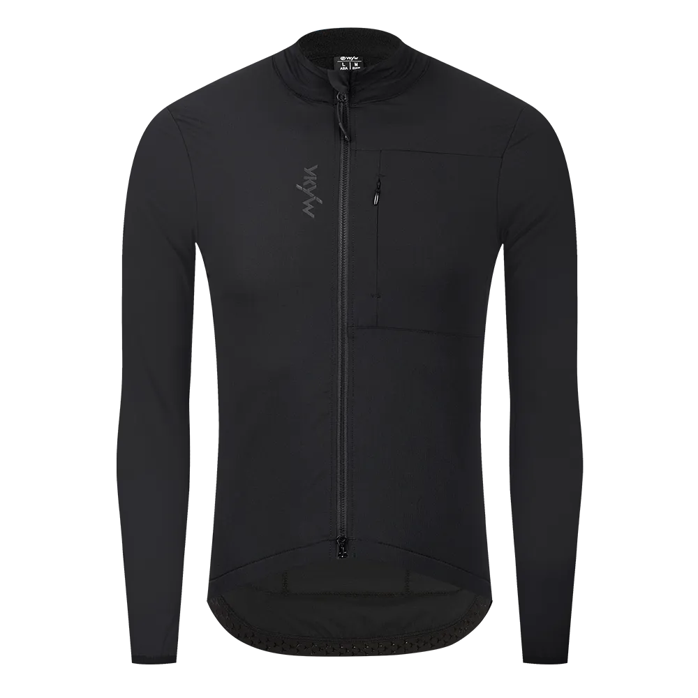 YKYW 10-20°C Men's Long Sleeve Cycling Jacket Waterproof Windproof Bicycle Windbreaker Warmth Fleece Road Bike Cycling Jersey Gray Tops