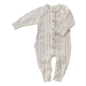 Ziggy Lou Classic Knit Romper - Biscotti Fleck