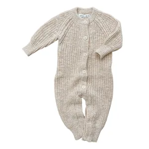 Ziggy Lou Classic Textured Chunky Knit Romper - Honey