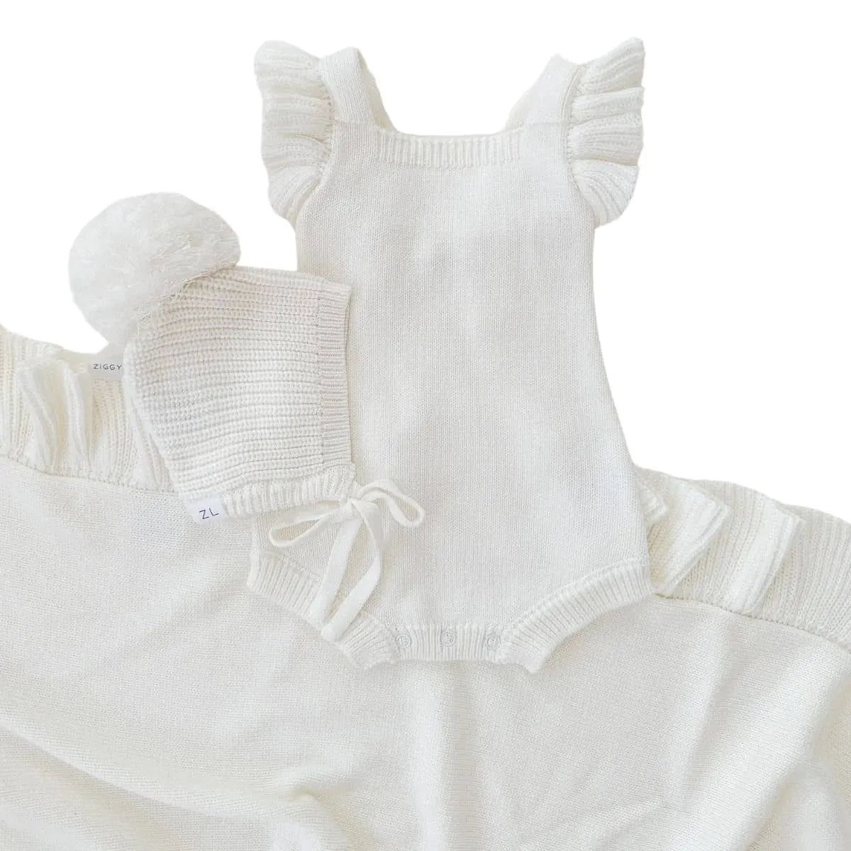 Ziggy Lou Frill Romper - Milk