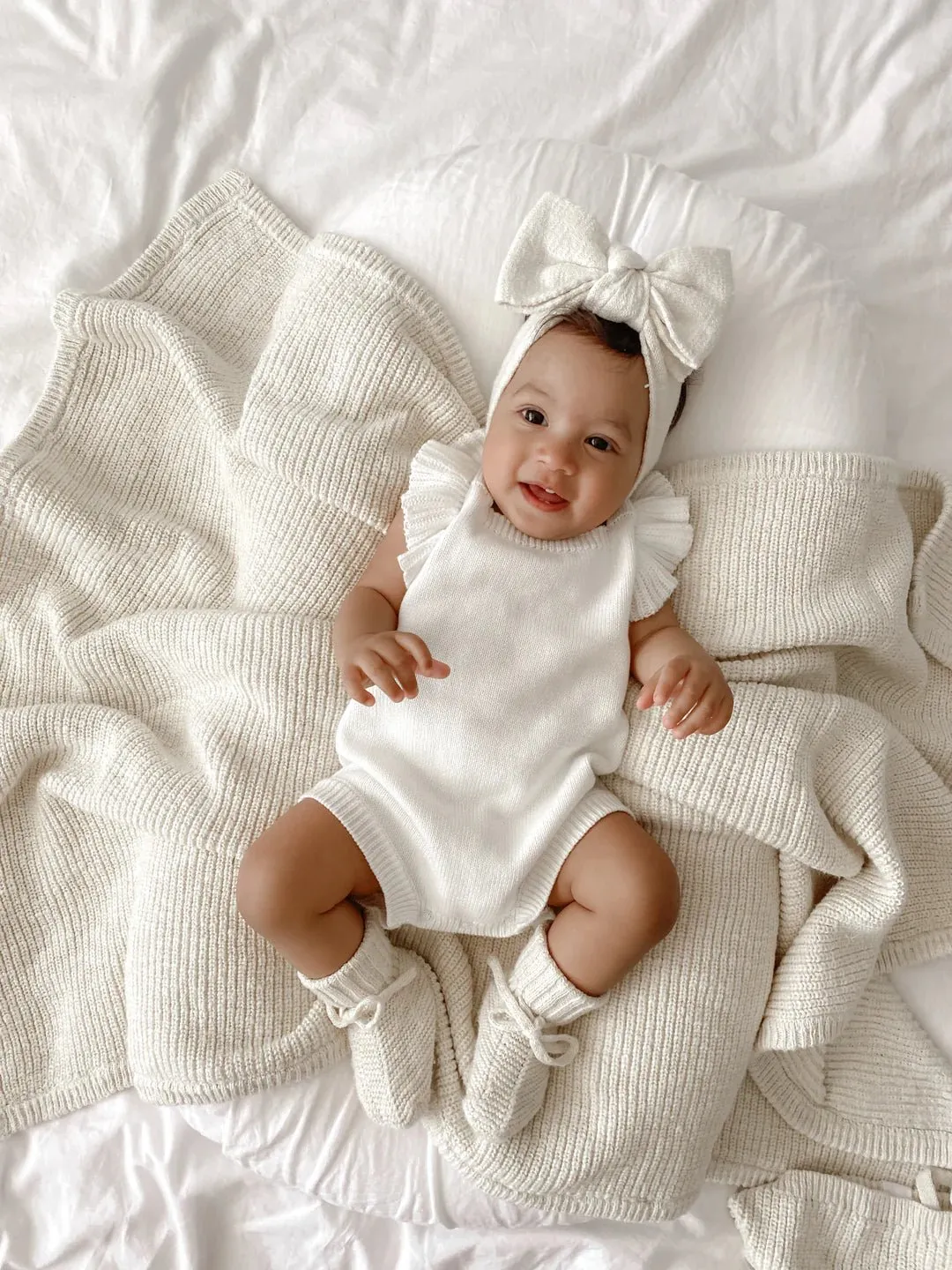 Ziggy Lou Frill Romper - Milk