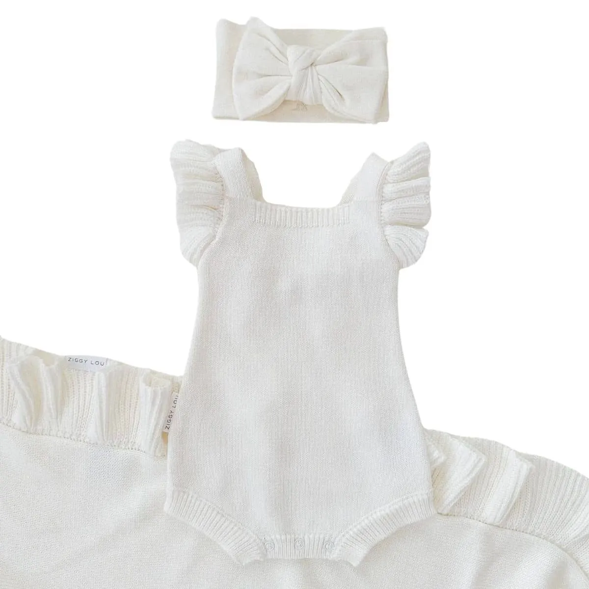 Ziggy Lou Frill Romper - Milk