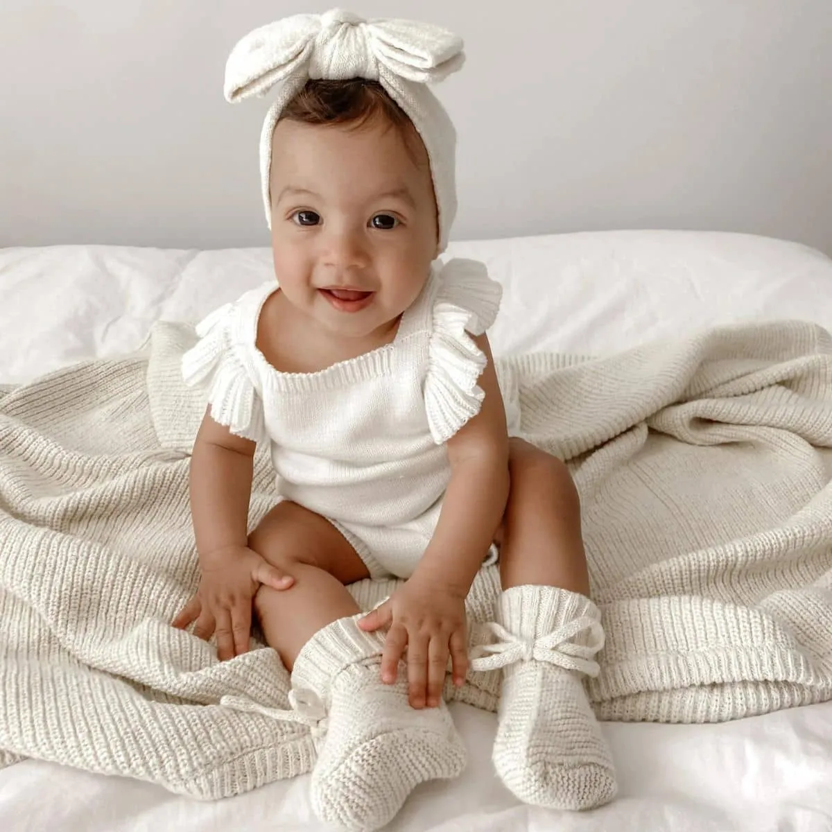 Ziggy Lou Frill Romper - Milk