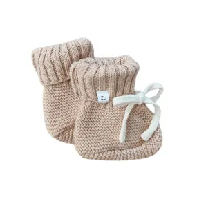 Ziggy Lou Knit Booties - Gingham (Caramel)